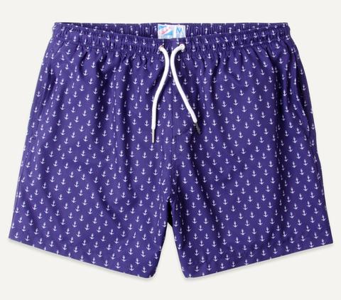 Bermies 'Anchors' Swim Shorts - 5" Inseam